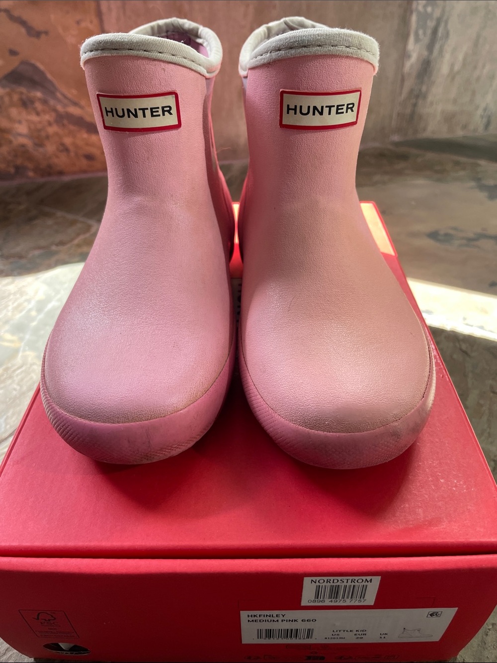 Hunter Kids Finley Pink Short Rain Boots